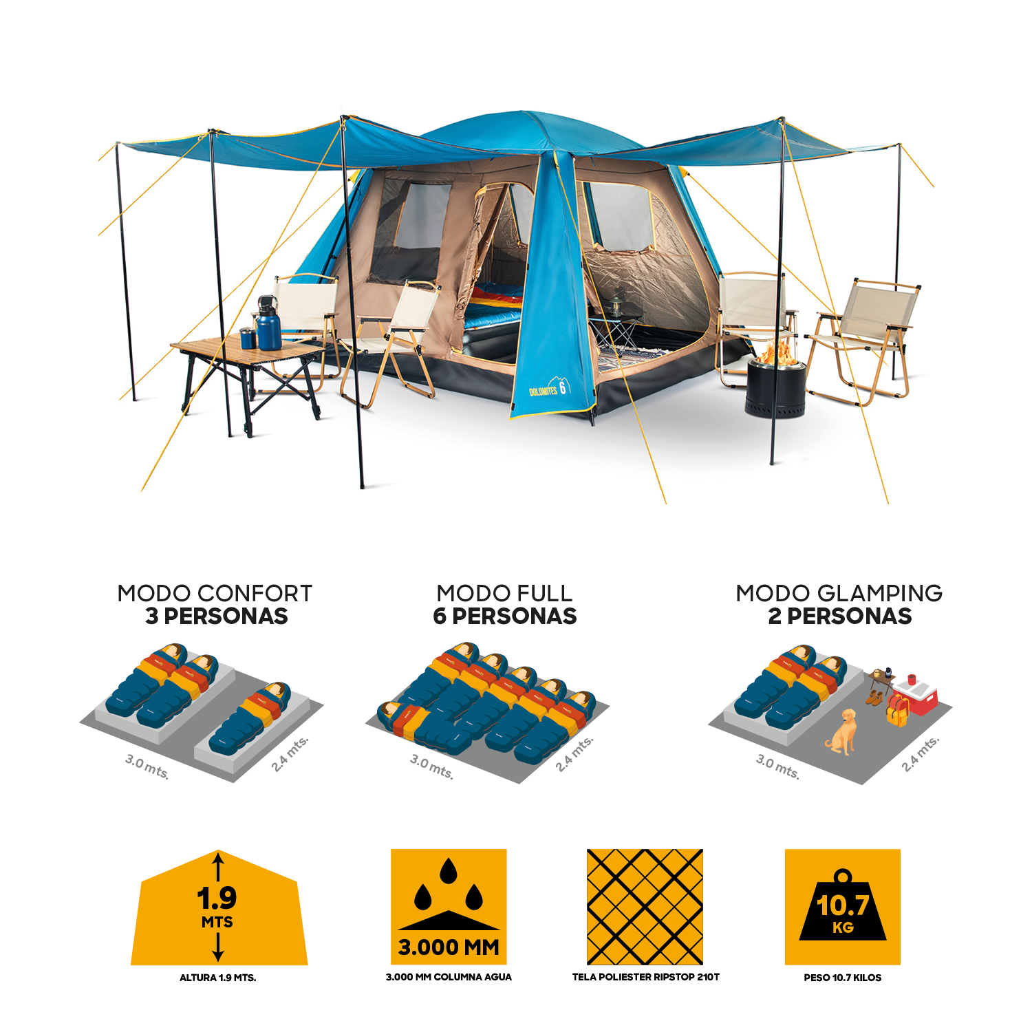 CARPA FAMILIAR DOLOMITES 6 - 6 PERSONAS - 5