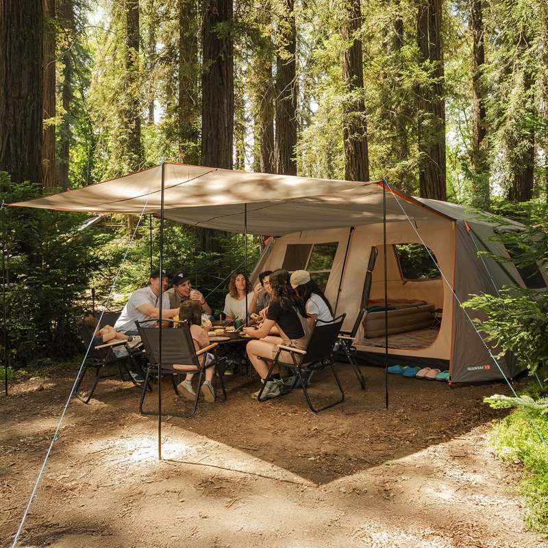 CARPA CAMPING QUINTAY 12 PERSONAS BOSSCAMP CUBRE TECHO LARGO TOLDO EXTENDIDO - 4