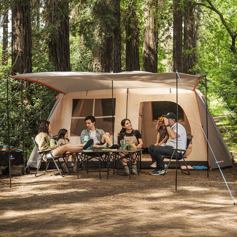 CARPA CAMPING QUINTAY 12 PERSONAS BOSSCAMP CUBRE TECHO LARGO TOLDO EXTENDIDO - 5