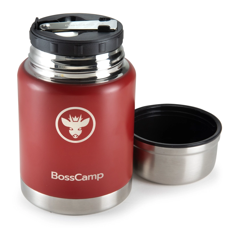 TERMO COMIDA BOSSCAMP 500 ML ROJO ACERO INOXIDABLE BOLSO TÉRMICO CUCHARA - 4