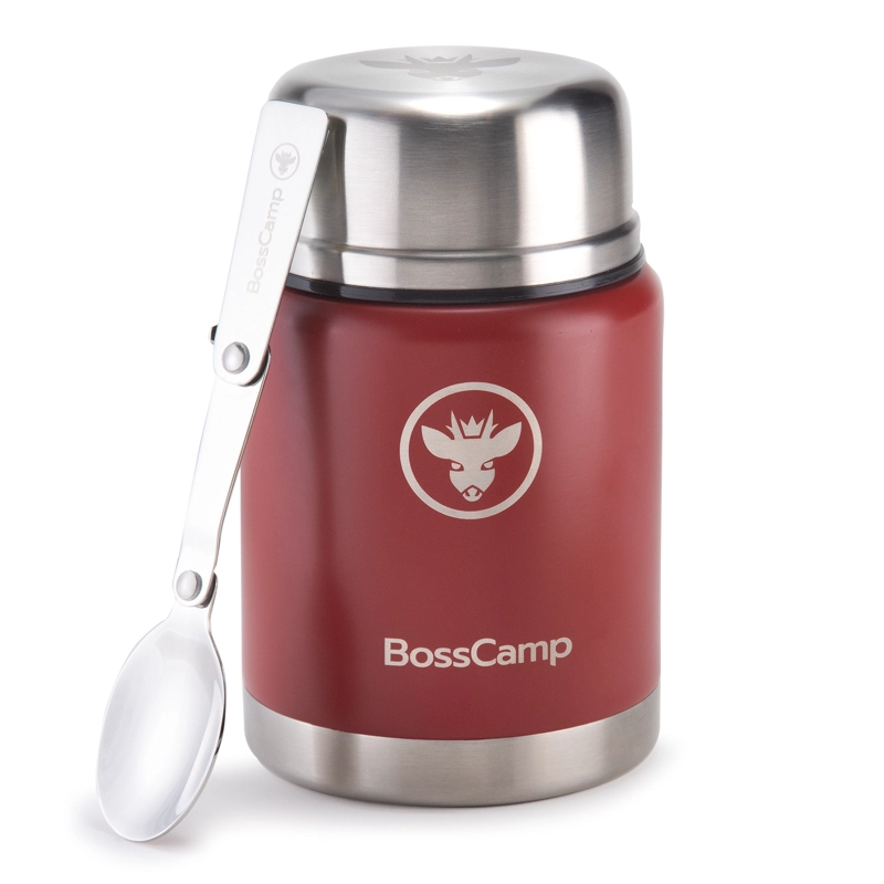 TERMO COMIDA BOSSCAMP 500 ML ROJO ACERO INOXIDABLE BOLSO TÉRMICO CUCHARA - 5