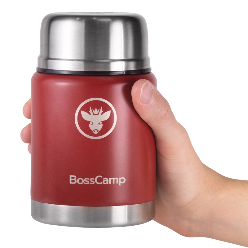 TERMO COMIDA BOSSCAMP 500 ML ROJO ACERO INOXIDABLE BOLSO TÉRMICO CUCHARA - 6