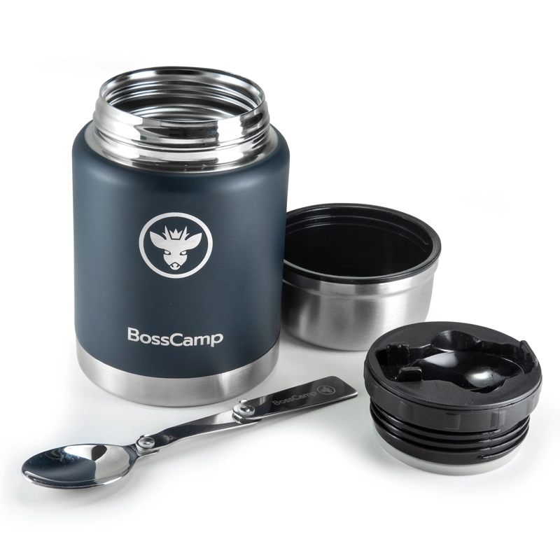 TERMO COMIDA BOSSCAMP 500 ML AZUL ACERO INOXIDABLE BOLSO TÉRMICO CUCHARA - 2