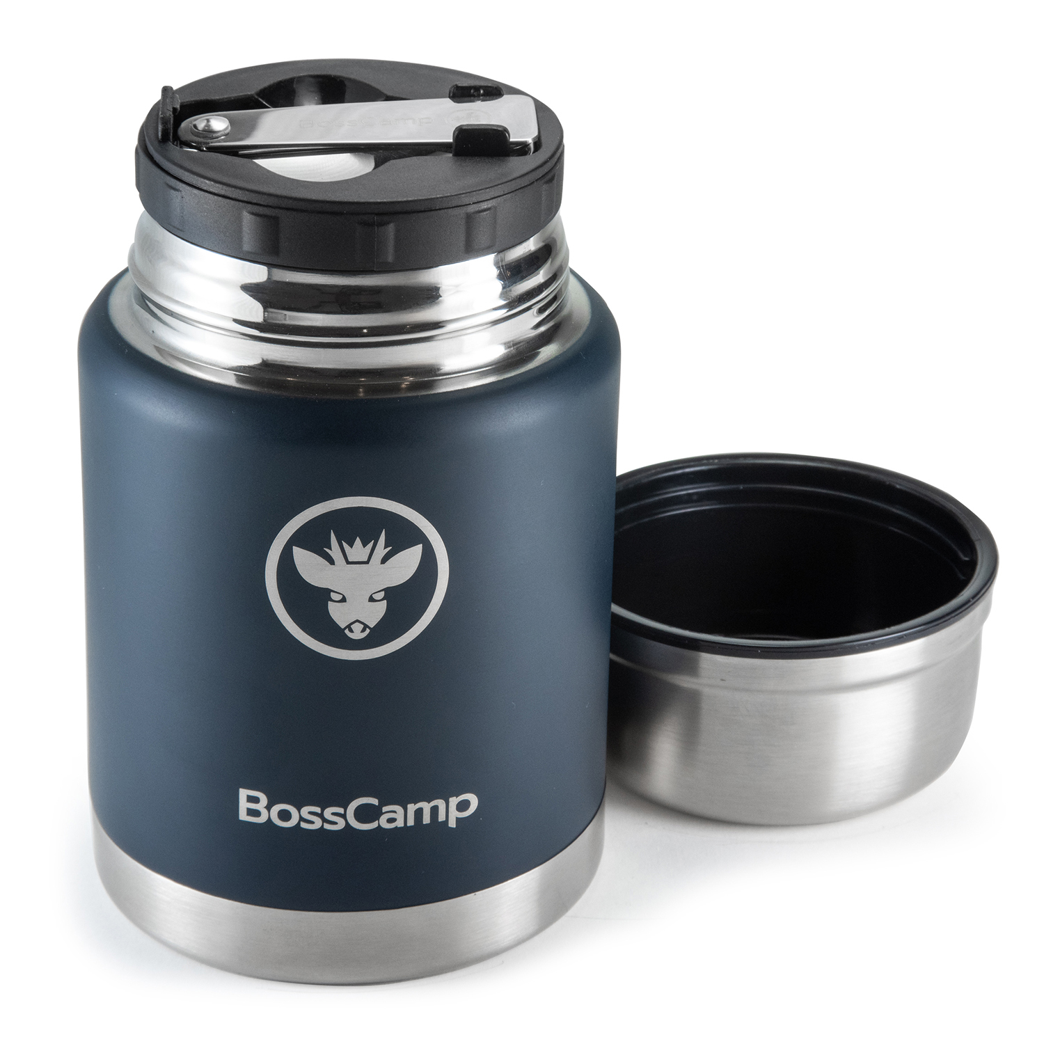 TERMO COMIDA BOSSCAMP 500 ML AZUL ACERO INOXIDABLE BOLSO TÉRMICO CUCHARA - 4