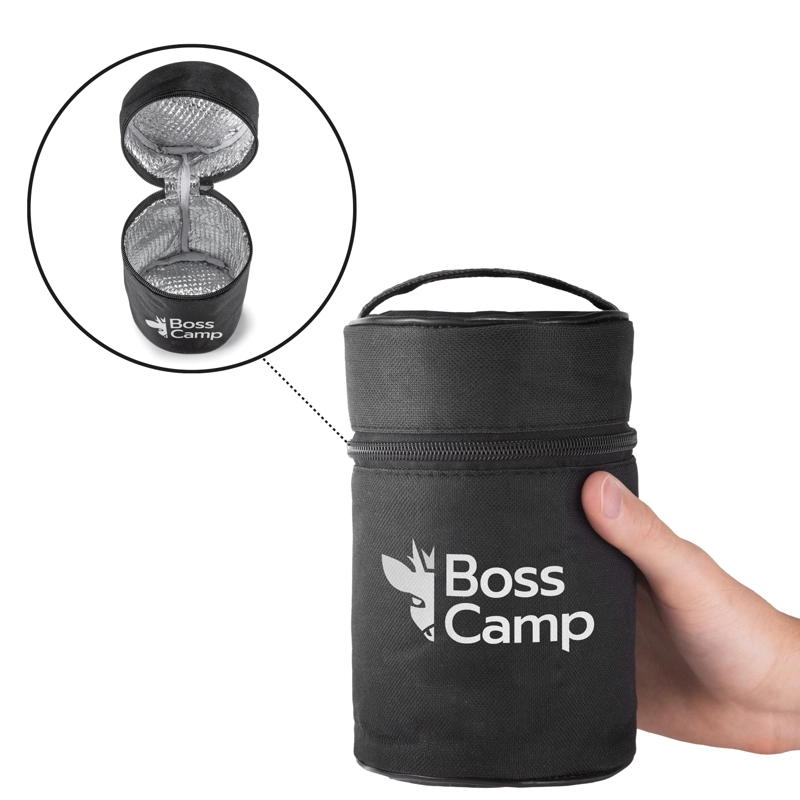 TERMO COMIDA BOSSCAMP 500 ML PLATA ACERO INOXIDABLE BOLSO TÉRMICO CUCHARA - 7