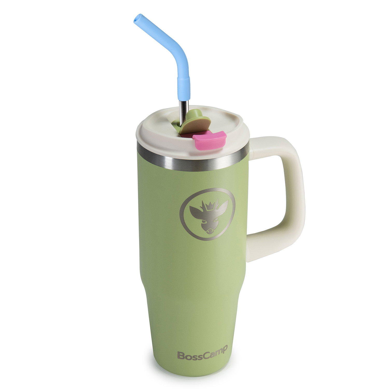 VASO TÉRMICO MUG TERMO BOSSCAMP 1000ML TAPA 2 EN 1 VERDE - 3