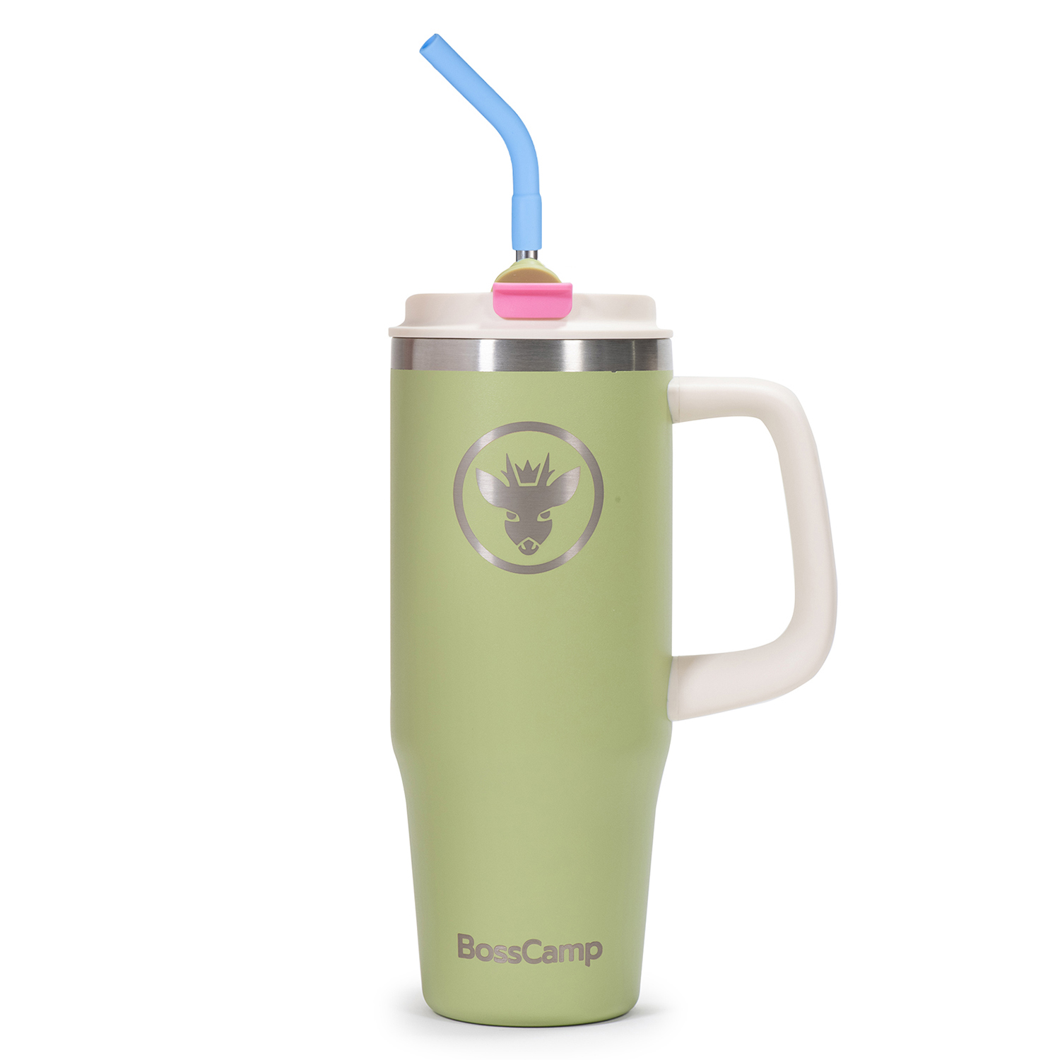 VASO TÉRMICO MUG TERMO BOSSCAMP 1000ML TAPA 2 EN 1 VERDE - 4