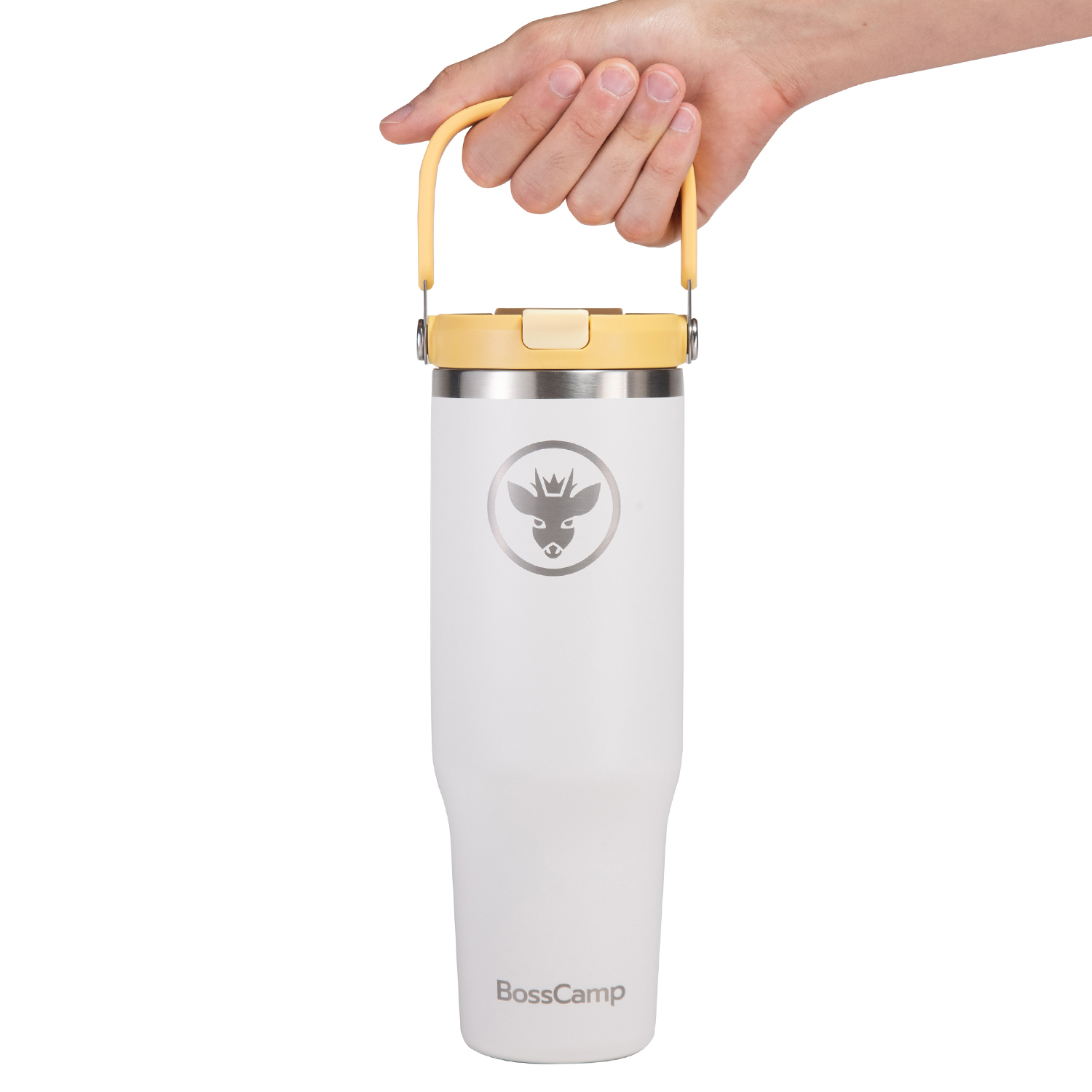 VASO TERMICO MUG TERMO BOSSCAMP 1200ML TAPA 2 EN 1 BLANCO - 2