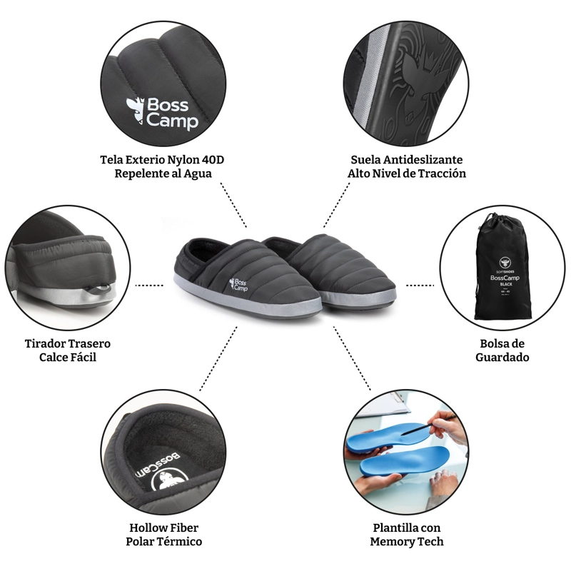 PANTUFLA TÉRMICA SOFTSHOES QUINTAY ADULTO NEGRO - 5
