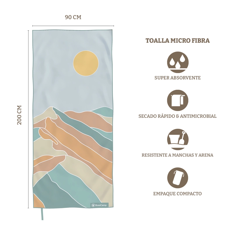 TOALLA PLAYA MICROFIBRA GRANDE XL CONCON BOSSCAMP (90 X 200) - 3
