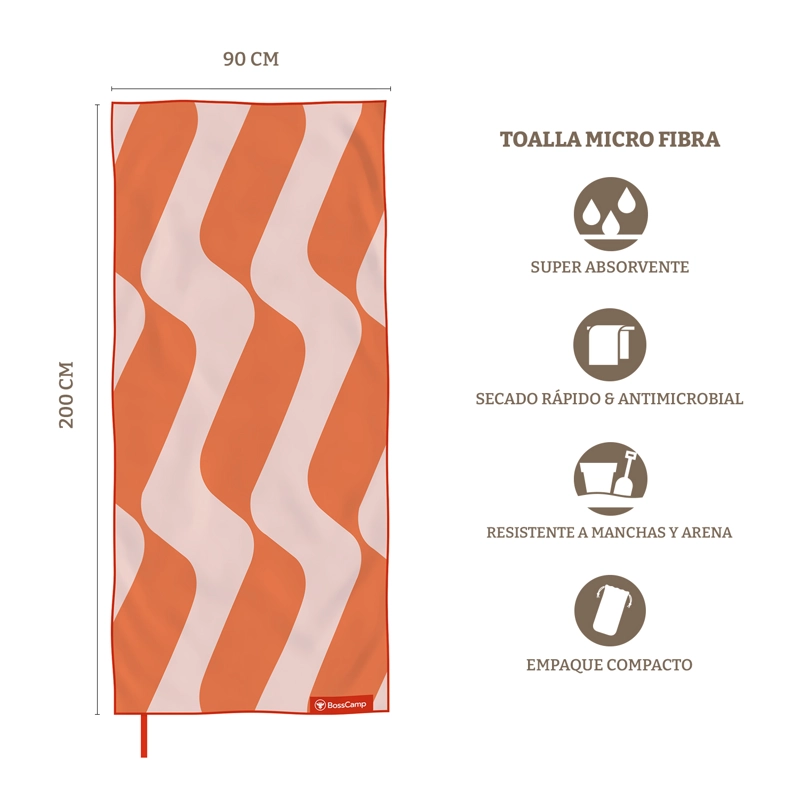 TOALLA PLAYA MICROFIBRA GRANDE XL DUNA BOSSCAMP (90 X 200) - 3