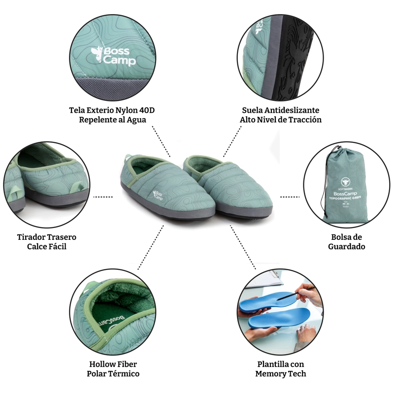 PANTUFLA TÉRMICA SOFTSHOES QUINTAY ADULTO TOPOGRAPHIC - 9