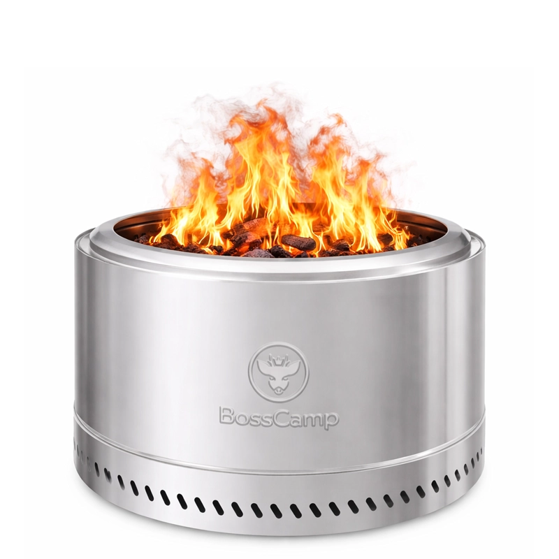 BRASERO FOGON FIREBOSS INFERNO XL TERRAZA EXTERIOR SIN HUMO 68 CM BOSSCAMP SILVER - 1