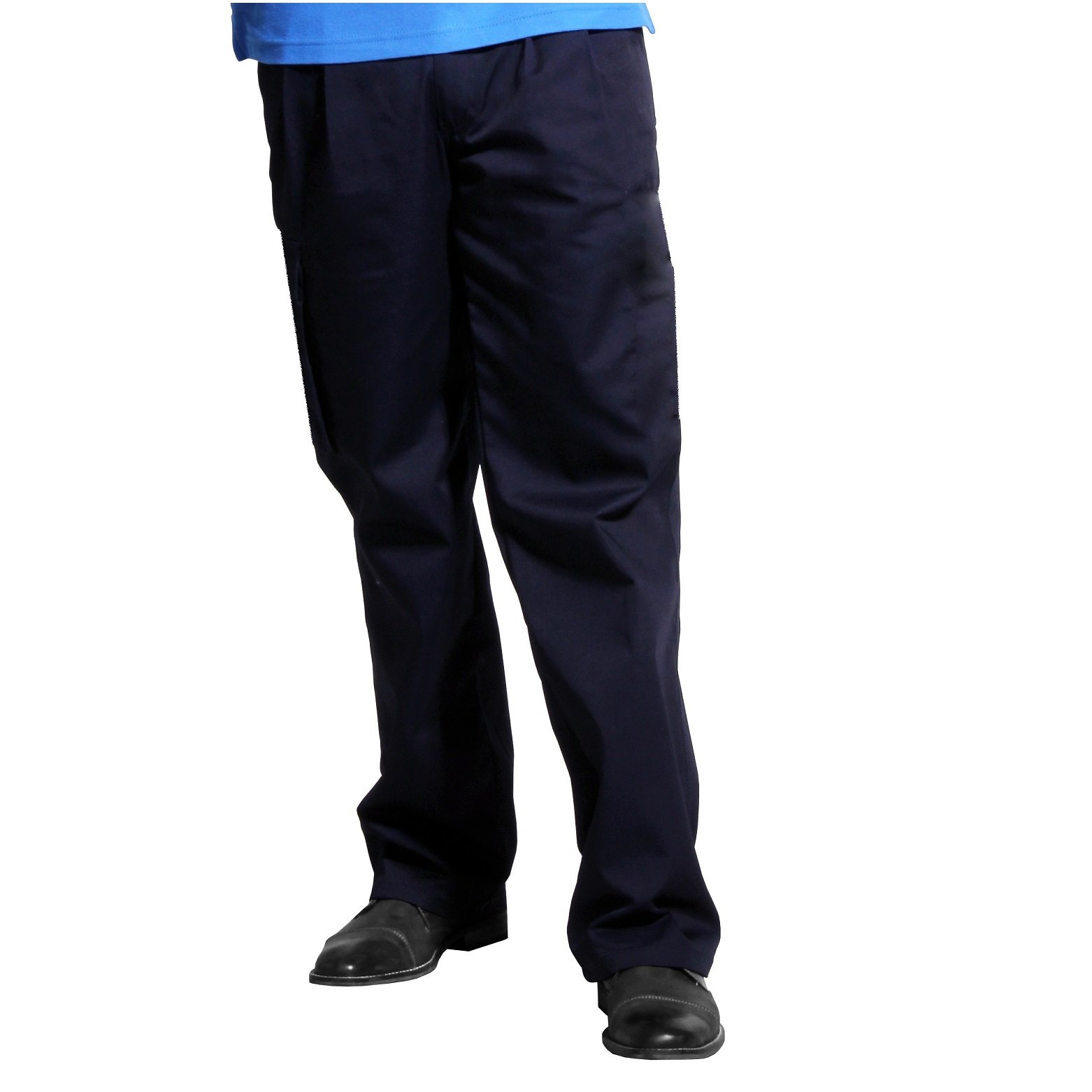 PANTALÓN HOMBRE 90 GRADOS AZUL MARINO MI6001003 GABARDINA EJECUTIVO CON PINZAS - 1