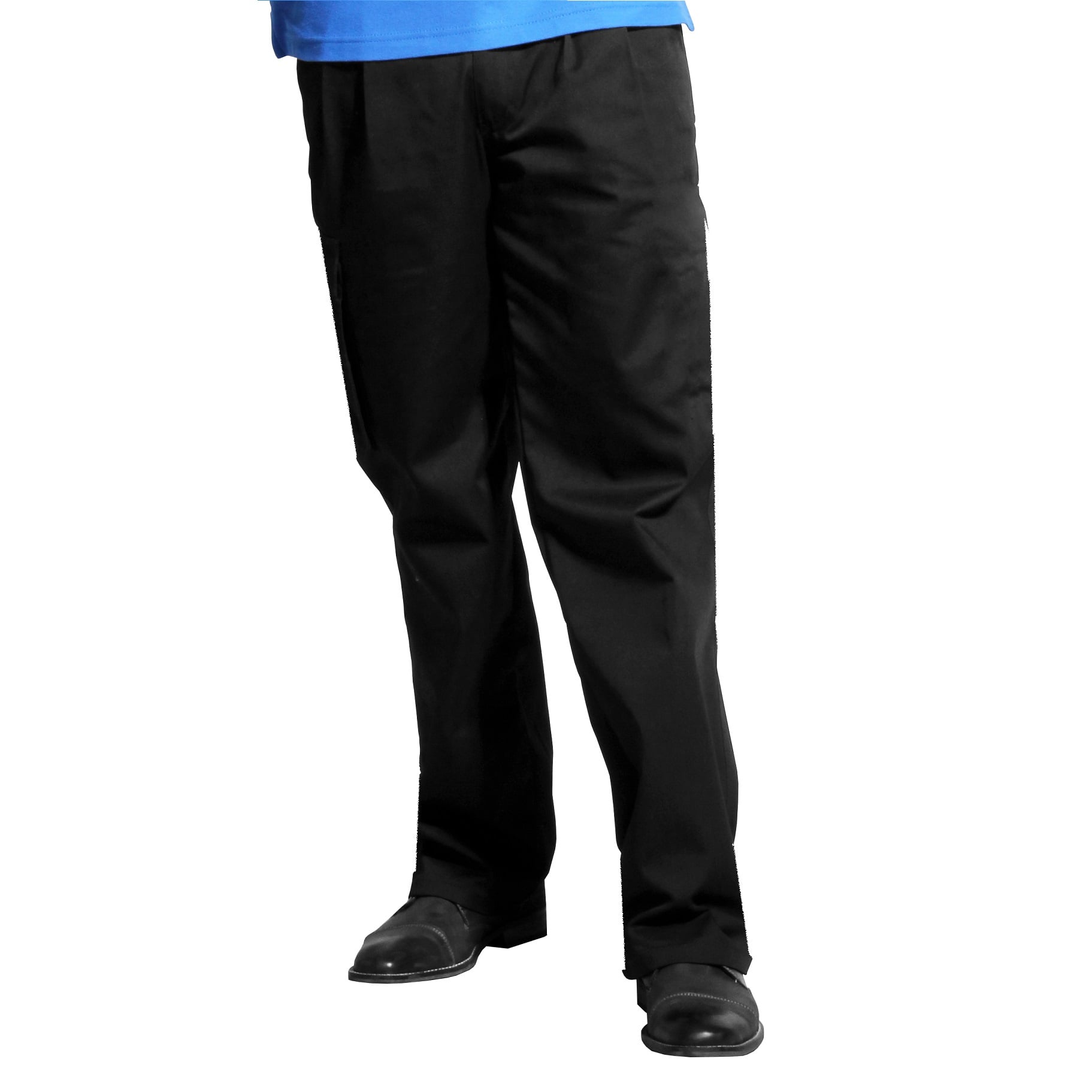 PANTALÓN HOMBRE 90 GRADOS NEGRO MI6001002 GABARDINA EJECUTIVO CON PINZAS - 1
