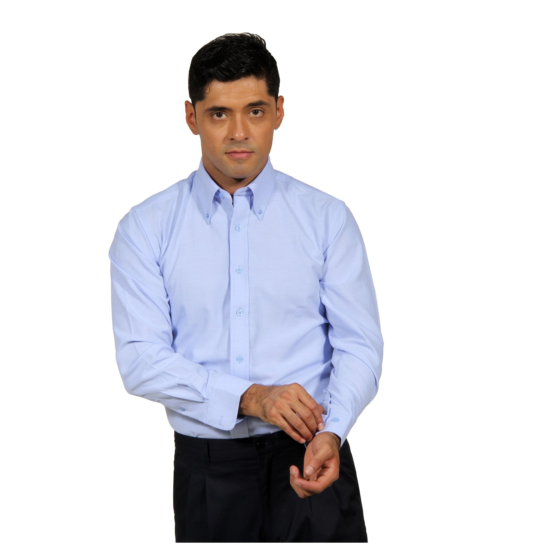 CAMISA OXFORD CELESTE CON BOLSILLO - 1