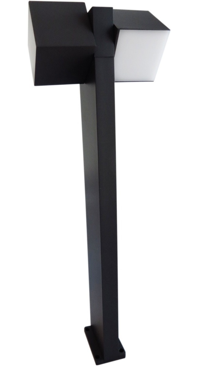 POSTE LUTEC CUBA 2 LUCES 23W 75CM NEGRO - 1