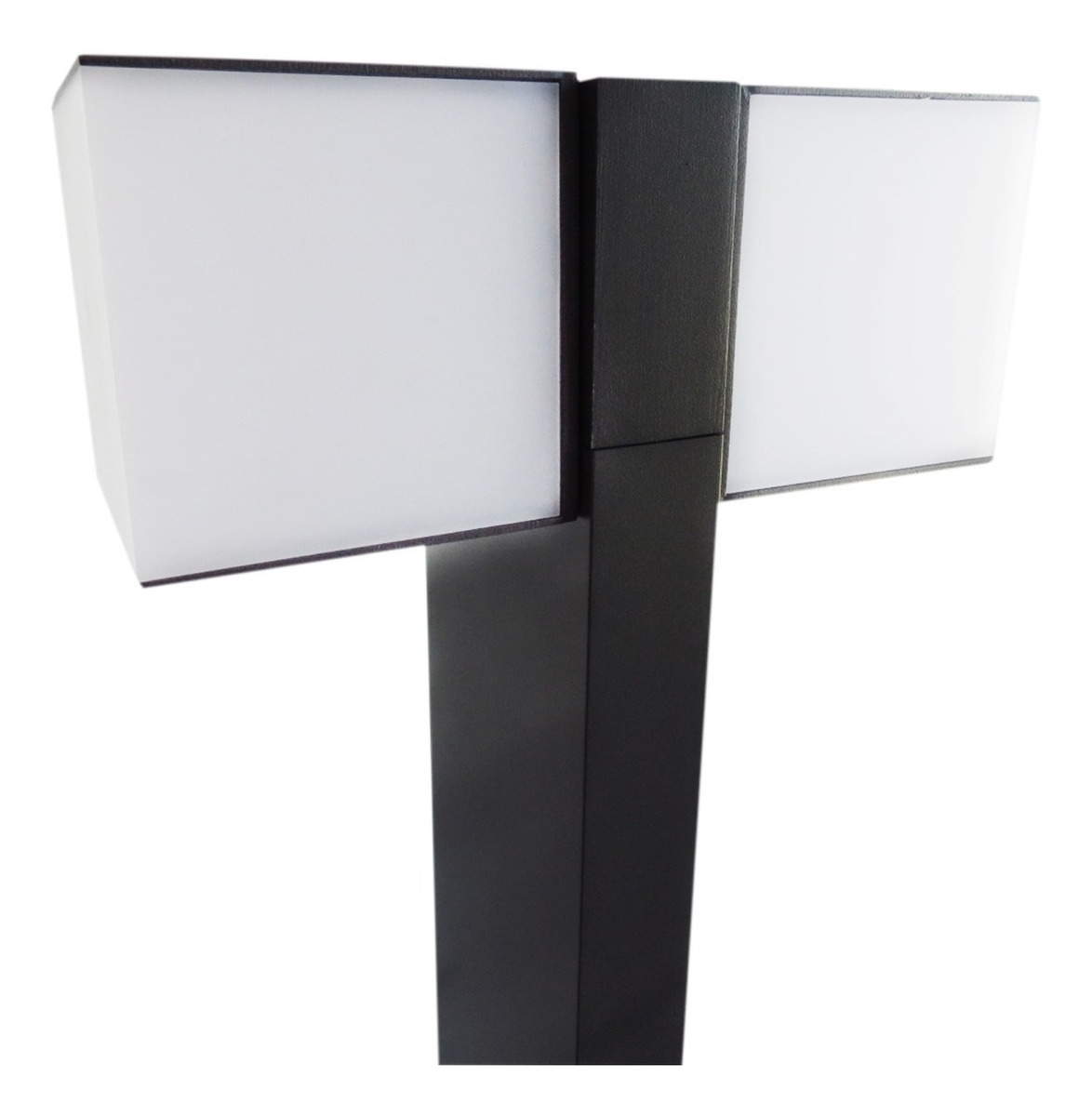 POSTE LUTEC CUBA 2 LUCES 23W 75CM NEGRO - 2