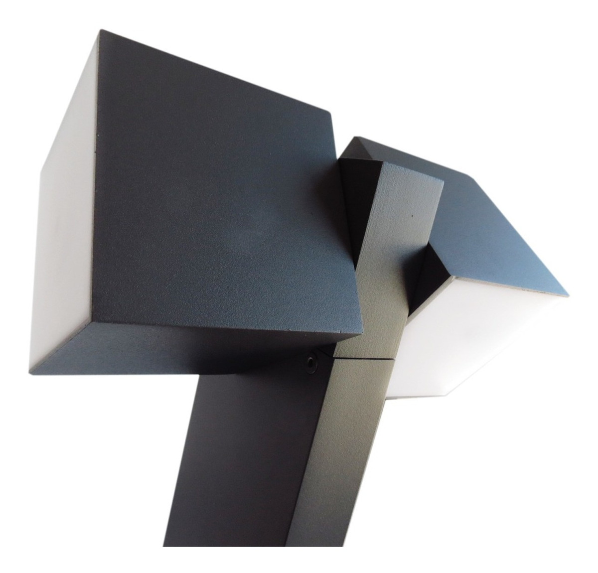 POSTE LUTEC CUBA 2 LUCES 23W 75CM NEGRO - 3