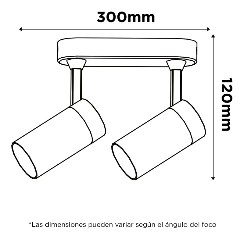 LÁMPARA BP DROP FOCO SOBREPUESTO LED 2 LUCES LUZ CÁLIDA - 2