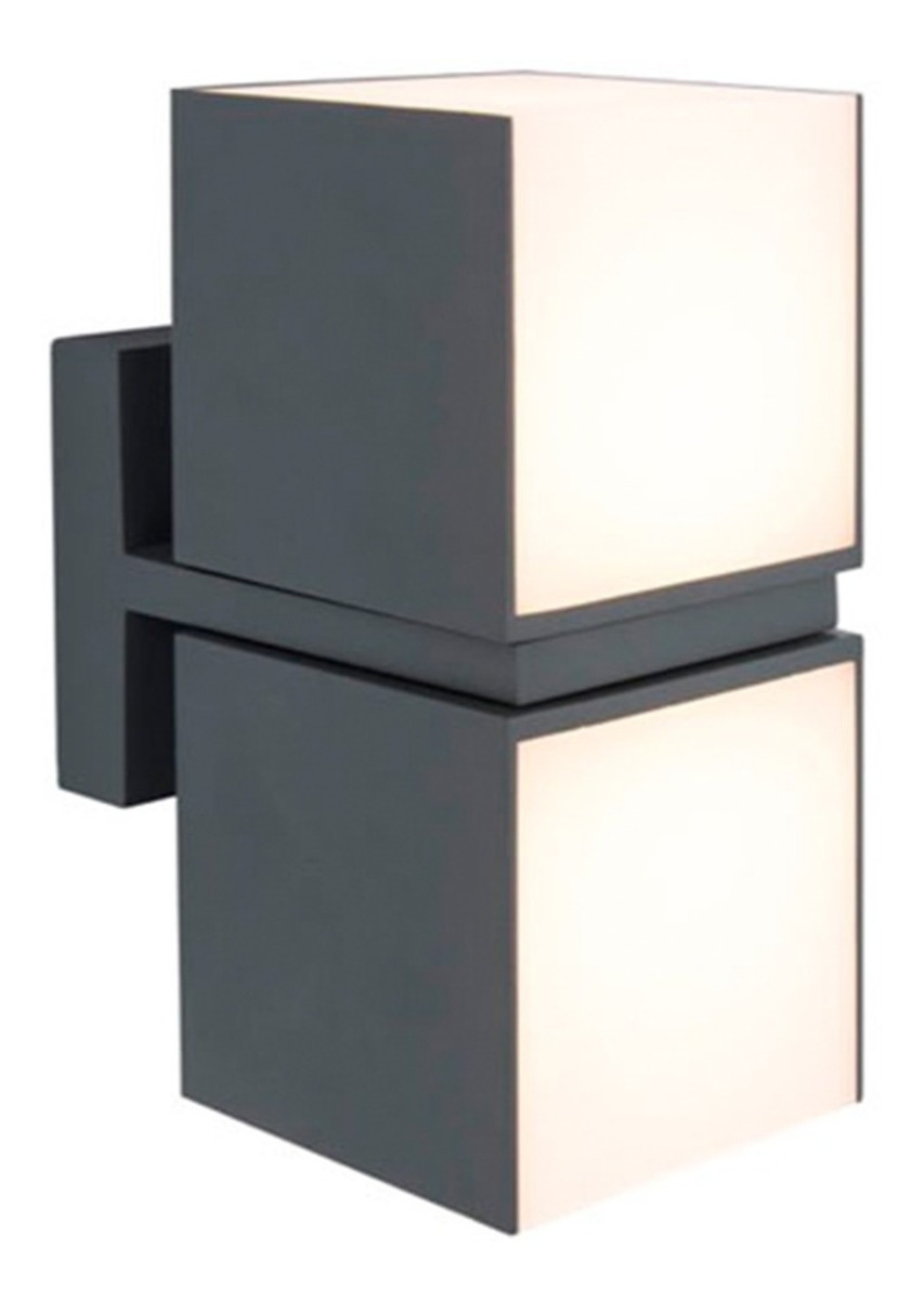 APLIQUE LUTEC CUBA 2 LUCES NEGRO 23W LUZ CÁLIDA IP54 - 1