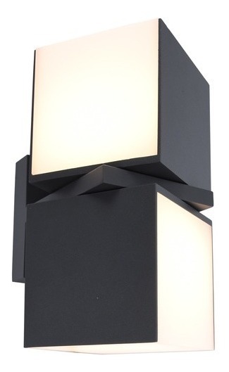 APLIQUE LUTEC CUBA 2 LUCES NEGRO 23W LUZ CÁLIDA IP54 - 2