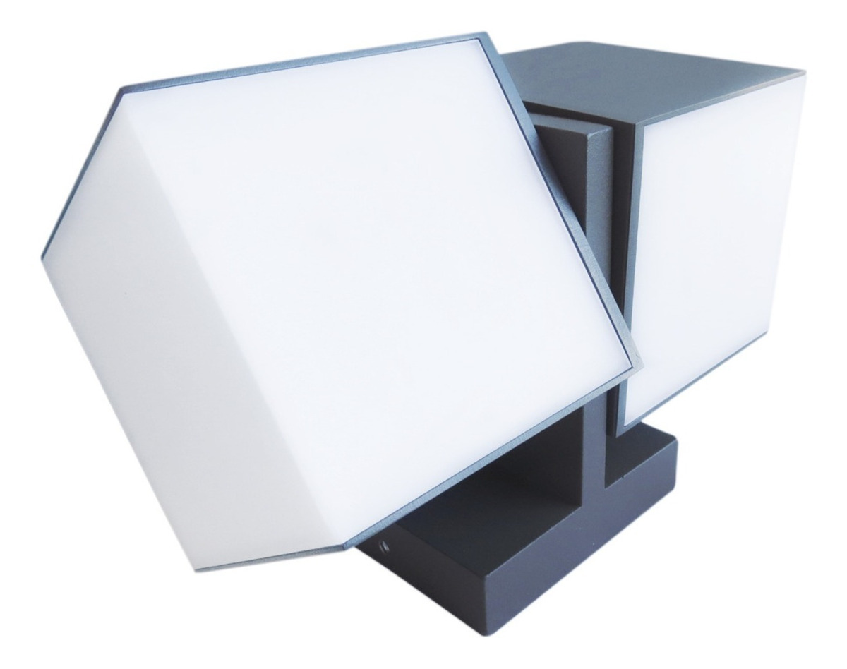 APLIQUE LUTEC CUBA 2 LUCES NEGRO 23W LUZ CÁLIDA IP54 - 4