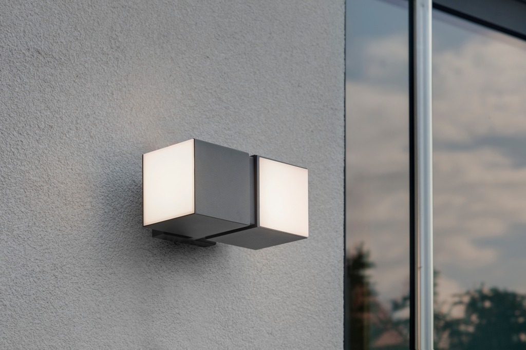 APLIQUE LUTEC CUBA 2 LUCES NEGRO 23W LUZ CÁLIDA IP54 - 5