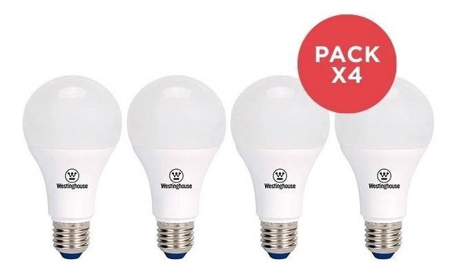 PACK X4 AMPOLLETA LED BOLA A60 9W E27 - 1