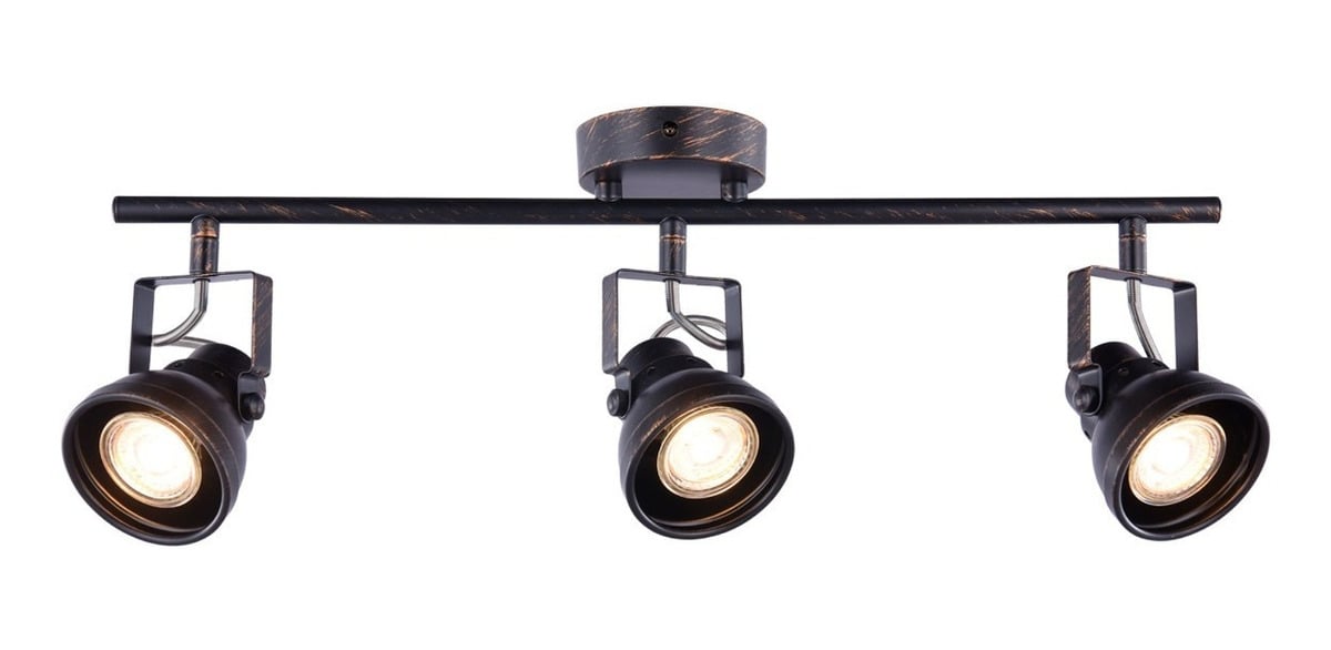 FOCO BP CAZO NEGRO SOBREPUESTO 3 LUCES PÁTINA - 1