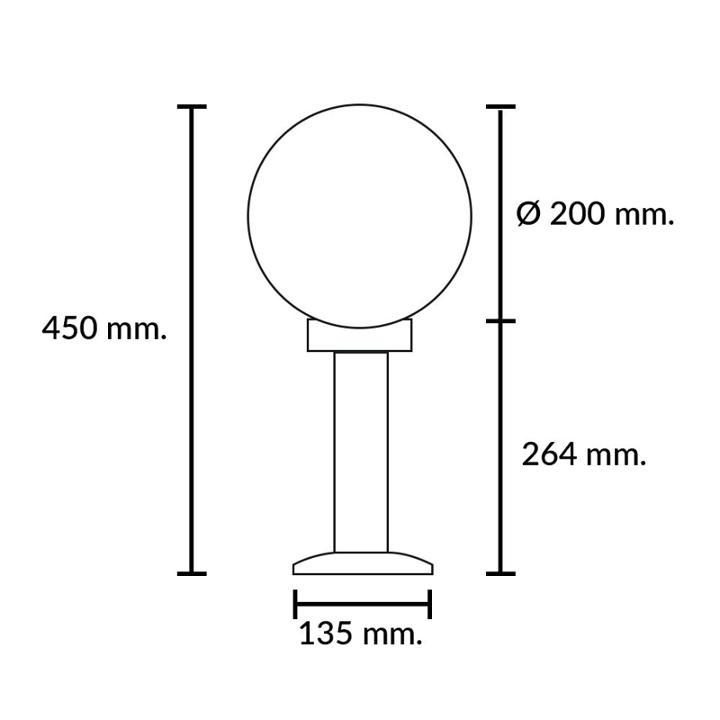 FAROL BYP MAR GLOBO POSTE 50 CM POLICARBONATO IP44 E27 - 4