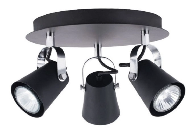 PLAFÓN BYP AURUS NEGRO MATE 3 LUCES - 1