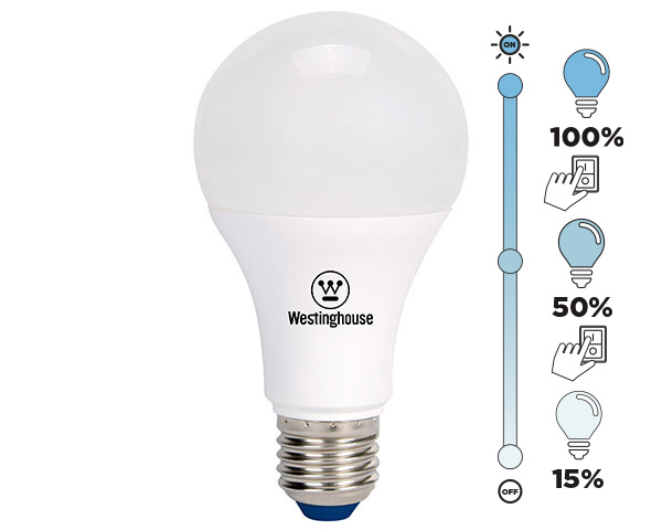 AMPOLLETA LED BOLA A60 8W LUZ BLANCO FRÍO E27 DIM WESTINGHOUSE - 1