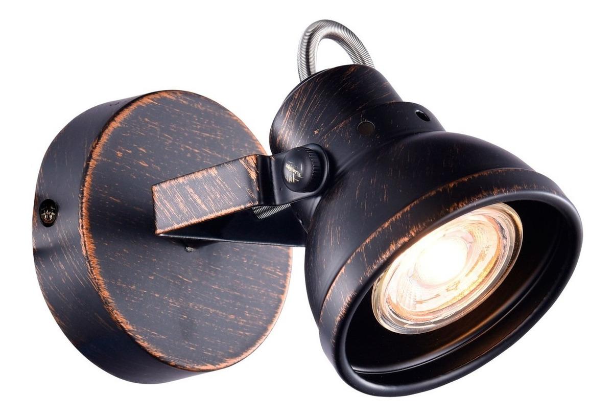 FOCO BYP CAZO NEGRO SOBREPUESTO 1 LUZ PÁTINA - 3