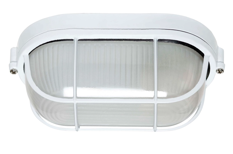 PLAFÓN TORTUGA ALUMINIO OVAL REJA BLANCA - 1
