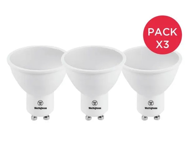 PACK WESTINGHOUSE X3 AMPOLLETA LED 5W LUZ BLANCO NEUTRO GU10 - 1