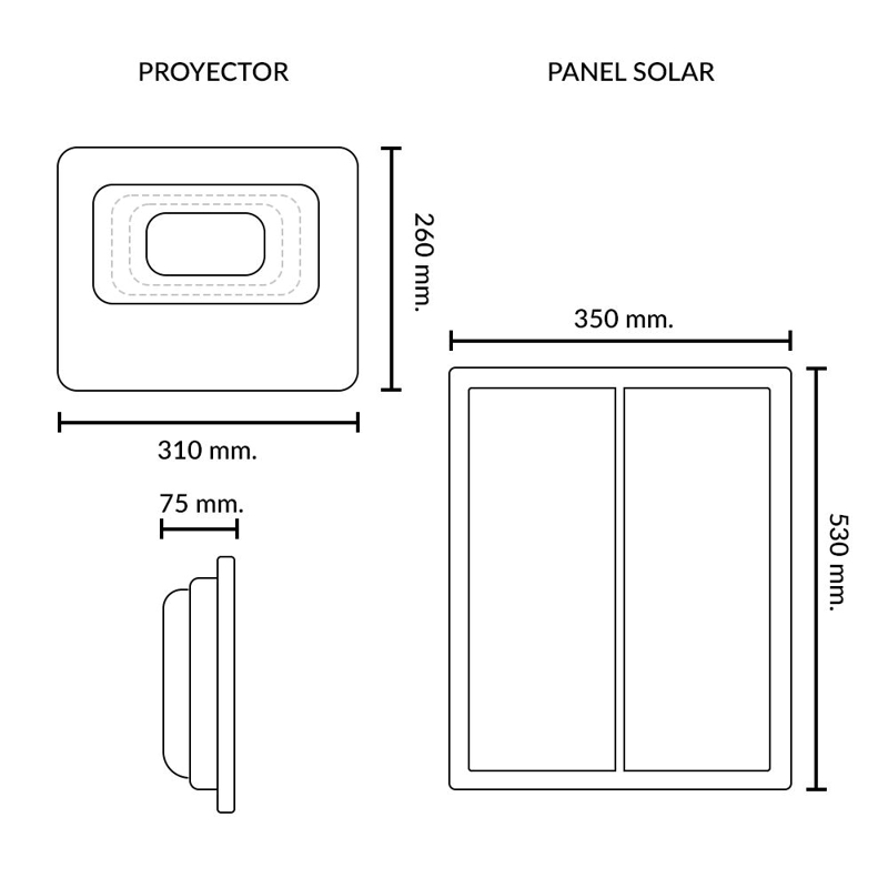 LUMINARIA BP SOLAR 40W CON PANEL SOLAR EXTERNO NEGRO - 3