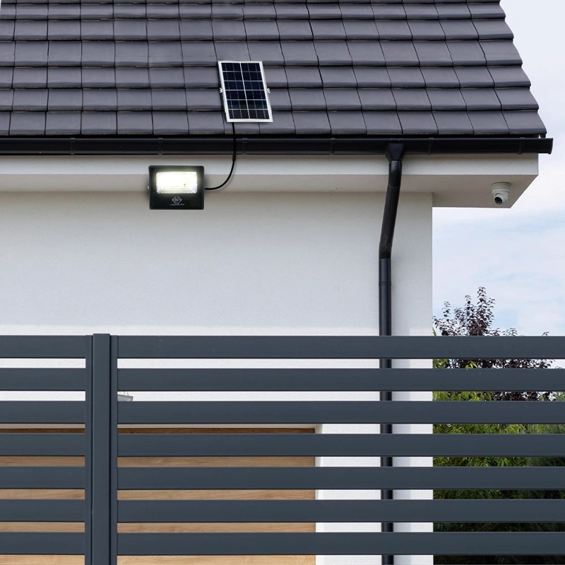 LUMINARIA BP SOLAR 25W CON PANEL SOLAR EXTERNO NEGRO - 2