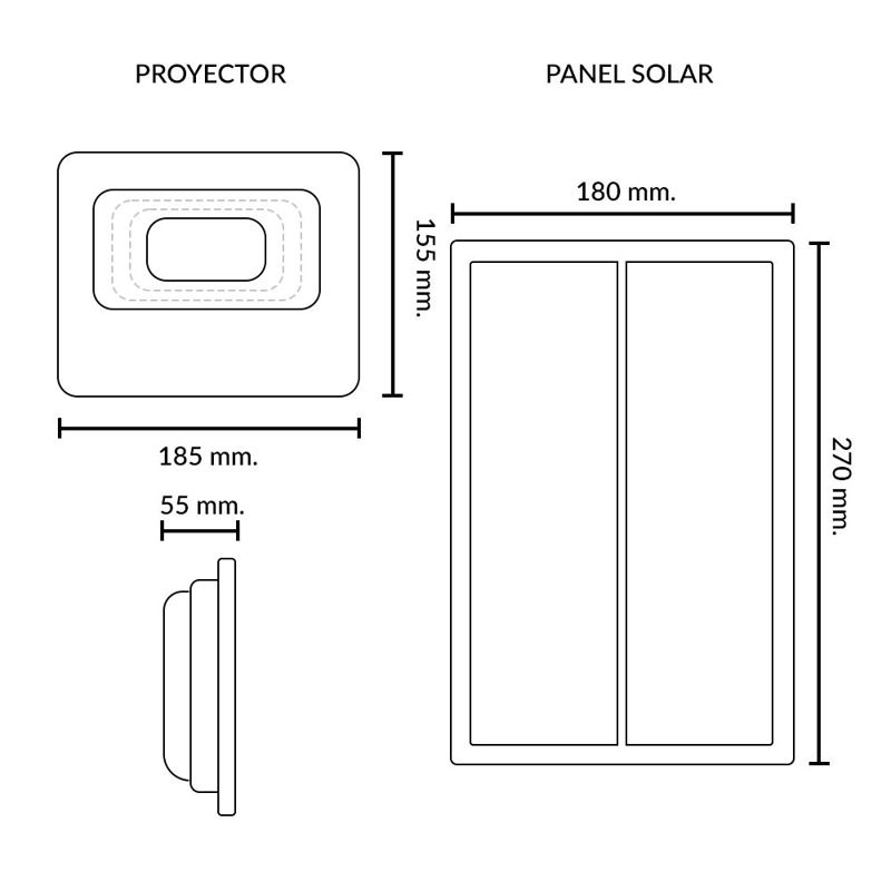 LUMINARIA BP SOLAR 25W CON PANEL SOLAR EXTERNO NEGRO - 3
