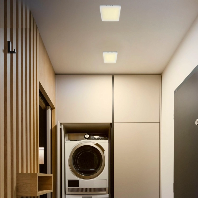 PANEL LED CUADRADO 18W LUZ CALIDA SOBREPUESTO - 2