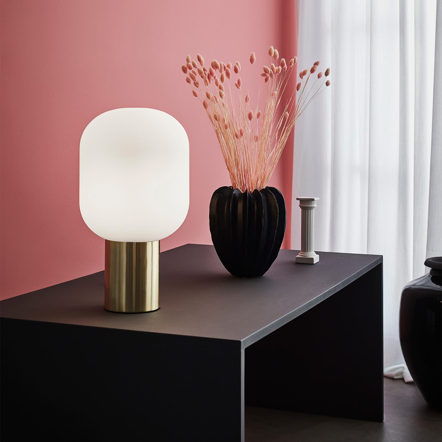 LAMPARA DE MESA BROOKLYN BRONCE BLANCO - 3