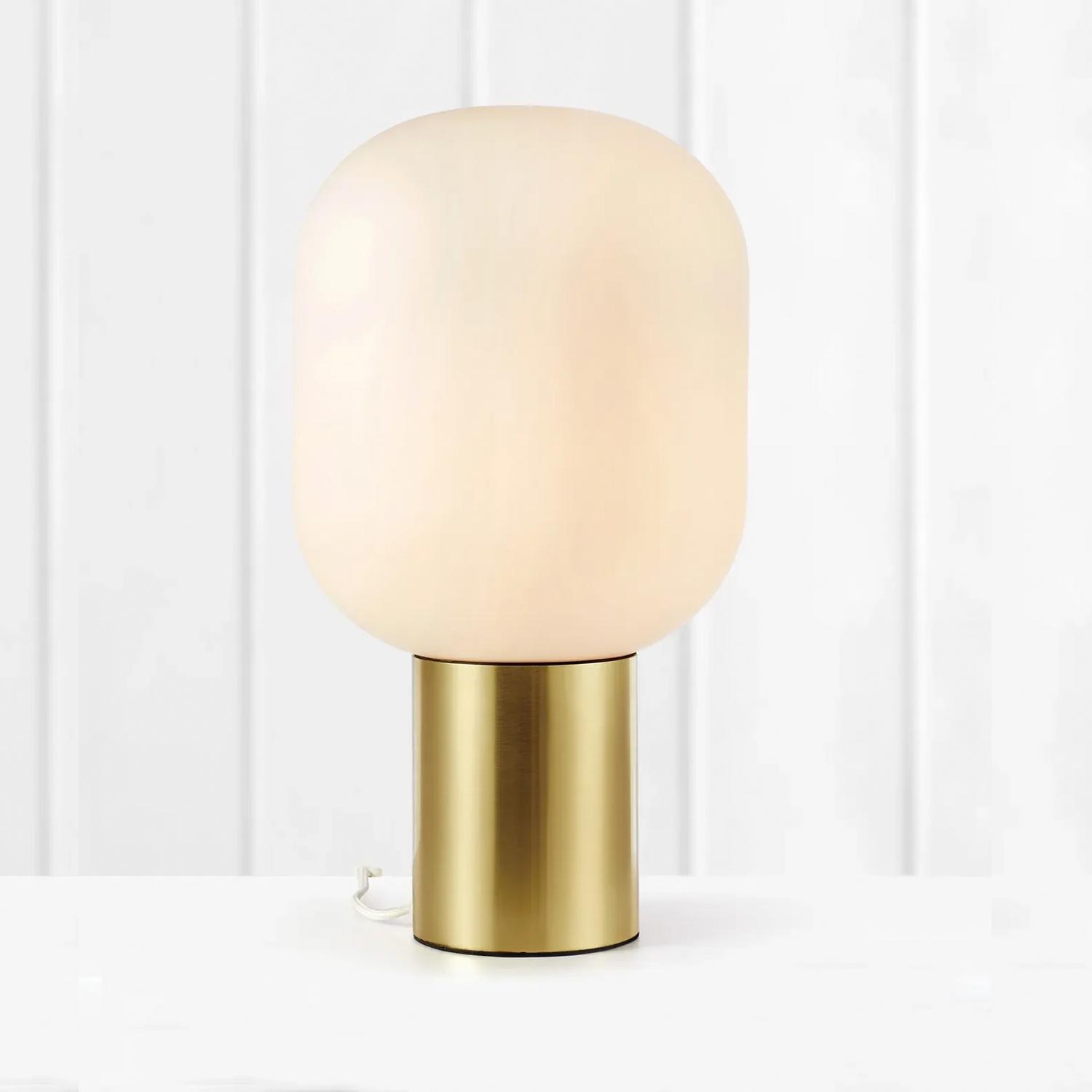 LAMPARA DE MESA BROOKLYN BRONCE BLANCO - 4
