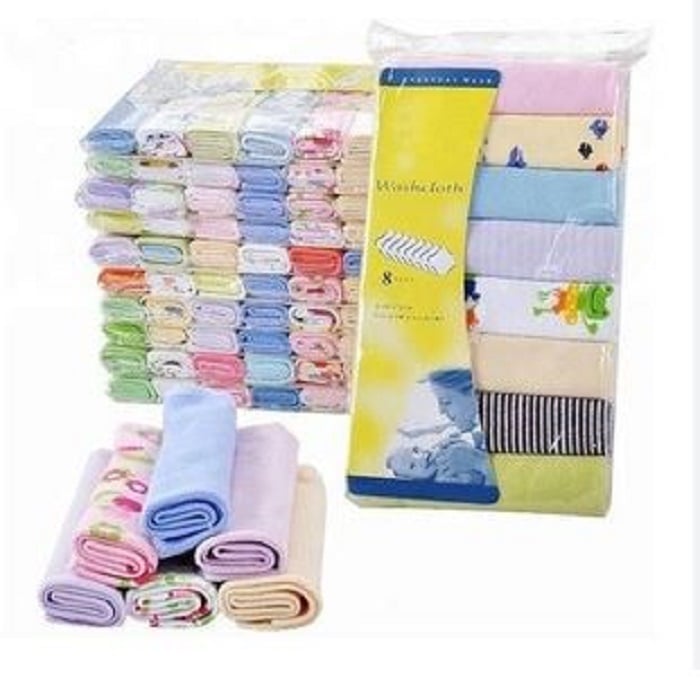 SET SALÓN DEL ACCESORIO 8 TOALLITAS PAÑITOS ASEO BEBE COLORES NIÑA - 2