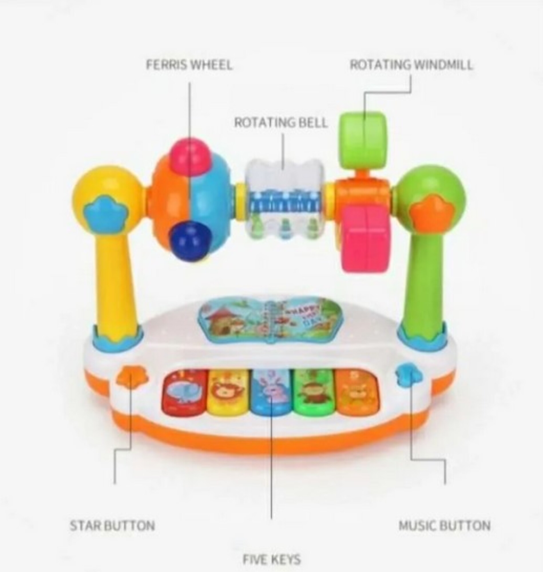 PIANO ARCO CON SONIDO MUSICAL DIDÁCTICO PARA BEBÉS - 4
