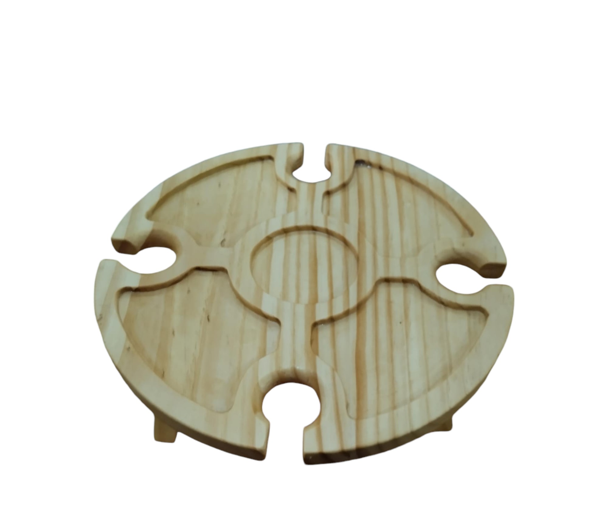 MESA DE MADERA PICNIC PLEGABLE SOPORTE COPAS TABLA PICOTEO - 2