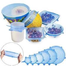 SET 6 TAPAS SILICONA ALIMENTOS FRESCOS COLORES - 1