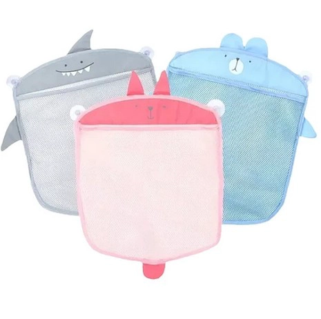BOLSA MALLA ORGANIZADORA GUARDAR JUGUETES BAÑO TINA BEBE  ROSADO - 2