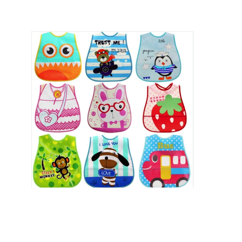 PACK 2 BABEROS SILICONA BEBE SIN MANGA DISEÑO NIÑO - 1