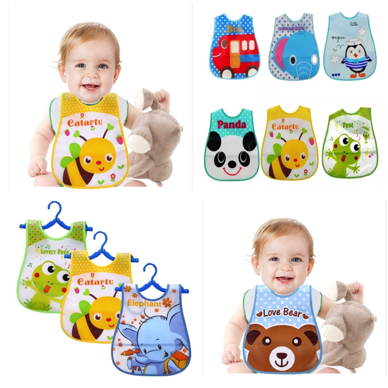 PACK 2 BABEROS SILICONA BEBE SIN MANGA DISEÑO NIÑO - 2
