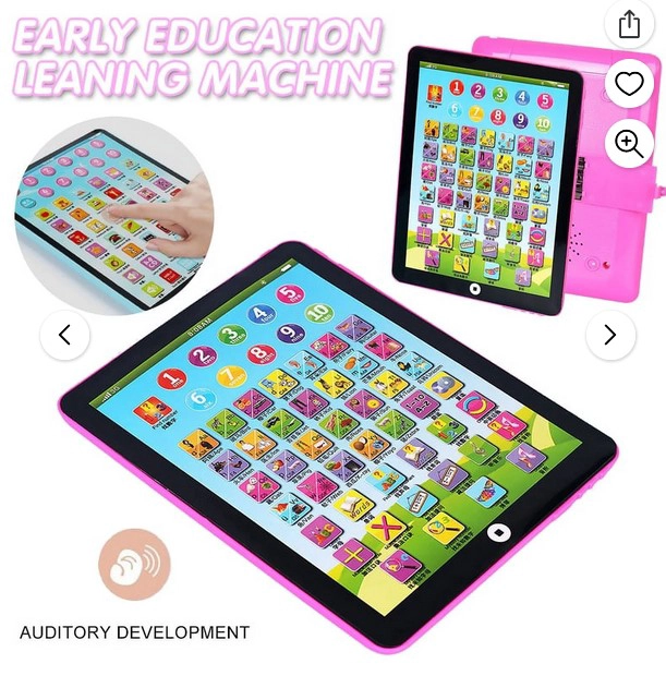 TABLET DIDACTICA NIÑOS ESPAÑOL INGLES SONIDOS ROSADA - 2
